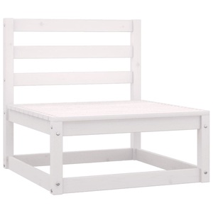 vidaXL, vidaXL Garten-Mittelsofa Weiß Kiefer Massivholz, vidaXL Garten-Mittelsofa Weiß Massivholz Kiefer