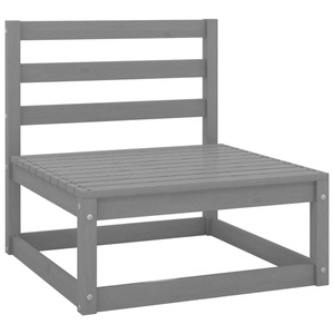 vidaXL, vidaXL Garten-Mittelsofa Grau Kiefer Massivholz, 