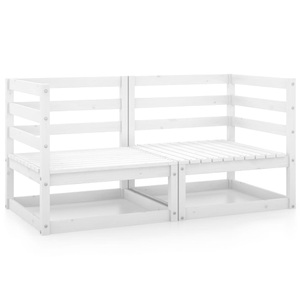 vidaXL, vidaXL Garten-Ecksofas 2 Stk. Weiß Kiefer Massivholz, vidaXL Garten-Ecksofas 2 Stk. Weiß Kiefer Massivholz
