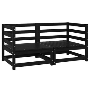 vidaXL, vidaXL Garten-Ecksofas 2 Stk. Schwarz Kiefer Massivholz, 