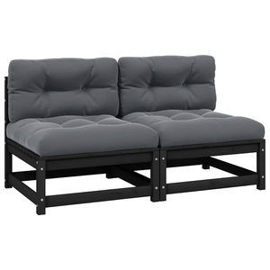vidaXL, vidaXL Garten-Mittelsofas mit Anthrazit Kissen 2 Stk. Massivholz Kiefer