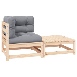 vidaXL, vidaXL 2-tlg. Garten-Lounge-Set mit Kissen Kiefer Massivholz