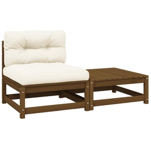 vidaXL, vidaXL 2-tlg. Garten-Lounge-Set mit Kissen Honigbraun Kiefernholz