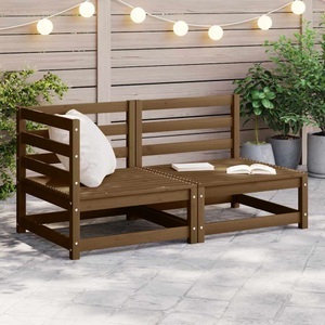 vidaXL, vidaXL 2-tlg. Garten-Lounge-Set Honigbraun Massivholz Kiefer