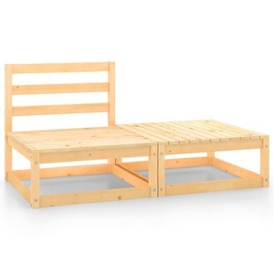 vidaXL, vidaXL 2-tlg. Garten-Lounge-Set Kiefer Massivholz, vidaXL 2-tlg. Garten-Lounge-Set Massivholz Kiefer