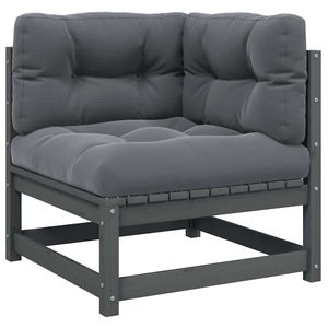 vidaXL, vidaXL Garten-Ecksofa mit Anthrazit Kissen Massivholz Kiefer