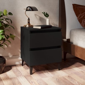 vidaXL, vidaXL Nachttisch Schwarz 40x35x50 cm Spanplatte, vidaXL Nachttisch Schwarz 40x35x50 cm Holzwerkstoff