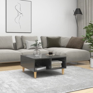 vidaXL Couchtisch Hochglanz-Grau 60x60x30 cm Spanplatte