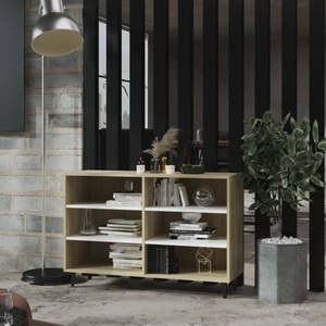 vidaXL, vidaXL Sideboard Weiß und Sonoma-Eiche 103,5x35x70 cm Spanplatte