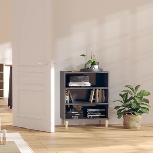 vidaXL, vidaXL Sideboard Hochglanz-Grau 57x35x70 cm Spanplatte, vidaXL Sideboard Hochglanz-Grau 57x35x70 cm Holzwerkstoff