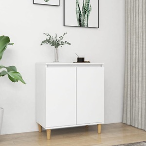 vidaXL, vidaXL Sideboard mit Massivholz-Beinen Weiß 60x35x70 cm Spanplatte
