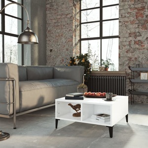 vidaXL Couchtisch Hochglanz-Weiß 60x60x30 cm Spanplatte