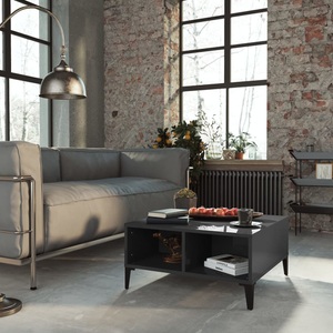 vidaXL Couchtisch Hochglanz-Grau 60x60x30 cm Spanplatte