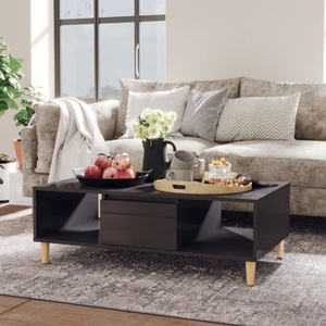 vidaXL Couchtisch Hochglanz-Grau 103,5x60x35 cm Spanplatte