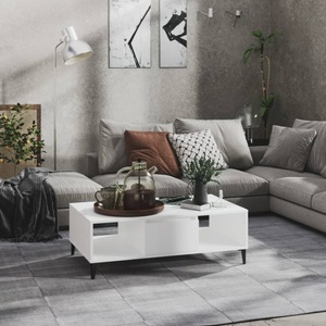 vidaXL Couchtisch Weiß 103,5x60x35 cm Spanplatte
