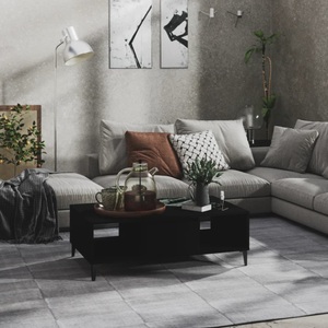 vidaXL Couchtisch Schwarz 103,5x60x35 cm Spanplatte