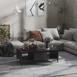 vidaXL Couchtisch Hochglanz-Grau 103,5x60x35 cm Spanplatte