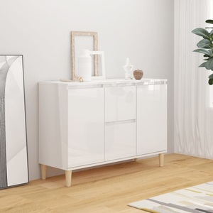 vidaXL Sideboard Hochglanz-Weiß 103,5x35x70 cm Spanplatte