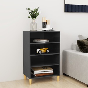 vidaXL Sideboard Hochglanz-Grau 57x35x90 cm Spanplatte