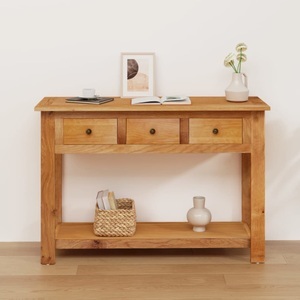 vidaXL, vidaXL Konsolentisch 110x35x75 cm Massivholz Eiche, vidaXL Konsolentisch 110x35x75 cm Massivholz Eiche