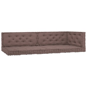 vidaXL, vidaXL Palettenkissen 5-tlg. Taupe Baumwolle, 