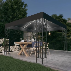 vidaXL, vidaXL Pavillon mit LED-Lichterkette 3x3 m Anthrazit