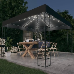 vidaXL, vidaXL Gartenzelt mit LED-Lichterkette 3x3 m Anthrazit