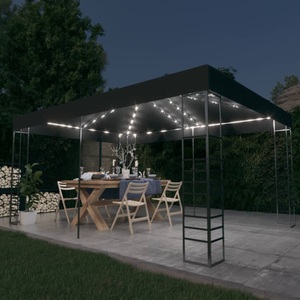 vidaXL, vidaXL Pavillon mit LED-Lichterkette 3x4 m Anthrazit