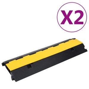 vidaXL, vidaXL Kabelbrücken mit 2 Kanälen 2 Stk. 100 cm Gummi, 