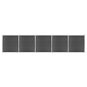 vidaXL, vidaXL Zaunelement Set WPC 872x186 cm Schwarz, vidaXL Zaunelement Set WPC 872x186 cm Schwarz