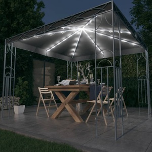 vidaXL, vidaXL Pavillon mit LED-Lichterkette 300x300 cm Anthrazit