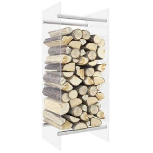 vidaXL, vidaXL Brennholzregal Transparent 40x35x100 cm Hartglas, vidaXL Brennholzregal Transparent 40x35x100 cm Hartglas