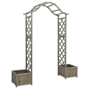 vidaXL, vidaXL Garten-Pergola mit Blumenkasten Grau Massivholz Tanne, 