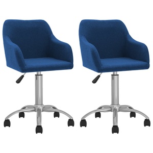 vidaXL, vidaXL Esszimmerstühle 2 Stk. Drehbar Blau Stoff, 