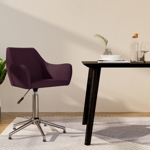 vidaXL, vidaXL Esszimmerstuhl Drehbar Lila Stoff, 