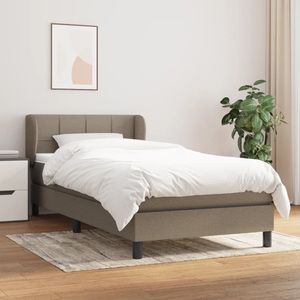 vidaXL, vidaXL Boxspringbett mit Matratze Taupe 90x200 cm Stoff, 
