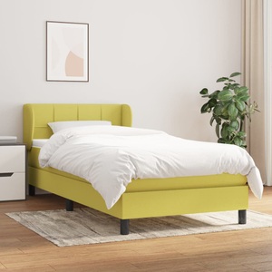 vidaXL, vidaXL Boxspringbett mit Matratze Grün 90x200 cm Stoff, 