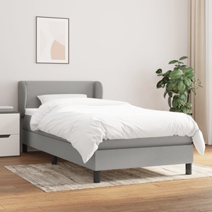 vidaXL, vidaXL Boxspringbett mit Matratze Hellgrau 90x190 cm Stoff