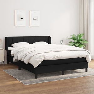 vidaXL, vidaXL Boxspringbett mit Matratze Schwarz 140x200 cm Stoff