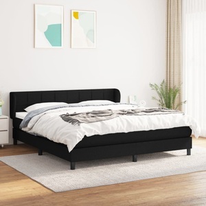 vidaXL, vidaXL Boxspringbett mit Matratze Schwarz 180x200 cm Stoff, vidaXL Boxspringbett mit Matratze Schwarz 180x200 cm Stoff