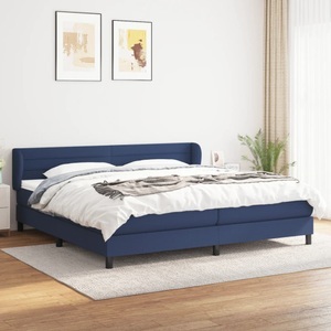 vidaXL, vidaXL Boxspringbett mit Matratze Blau 200x200 cm Stoff, 