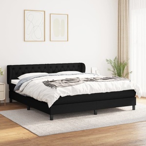 vidaXL, vidaXL Boxspringbett mit Matratze Schwarz 160x200 cm Stoff