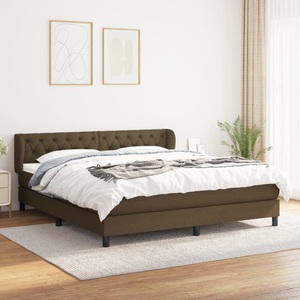 vidaXL, vidaXL Boxspringbett mit Matratze Dunkelbraun 160x200 cm Stoff