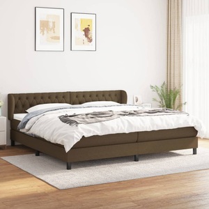 vidaXL, vidaXL Boxspringbett mit Matratze Dunkelbraun 200x200 cm Stoff, vidaXL Boxspringbett mit Matratze Dunkelbraun 200x200 cm Stoff