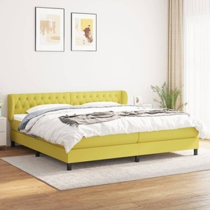 vidaXL, vidaXL Boxspringbett mit Matratze Grün 200x200 cm Stoff, 