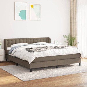 vidaXL, vidaXL Boxspringbett mit Matratze Taupe 160x200 cm Stoff, 