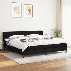 vidaXL, vidaXL Boxspringbett mit Matratze Schwarz 200x200 cm Stoff, vidaXL Boxspringbett mit Matratze Schwarz 200x200 cm Stoff