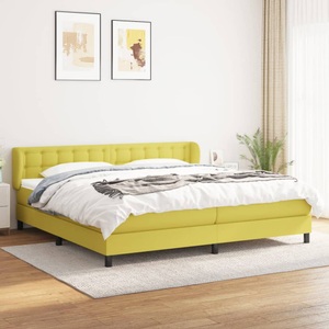 vidaXL, vidaXL Boxspringbett mit Matratze Grün 200x200 cm Stoff, 
