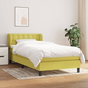 vidaXL, vidaXL Boxspringbett mit Matratze Grün 80x200 cm Stoff, 
