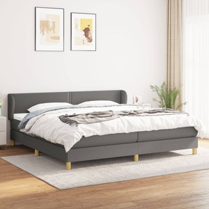 vidaXL, vidaXL Boxspringbett mit Matratze Dunkelgrau 200x200 cm Stoff